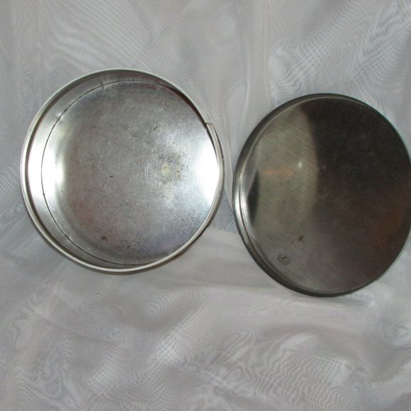 Vintage Cookie Biscuit Tin Floral Cross-stitch Round Metal Storage Canister - Picture 8 of 12